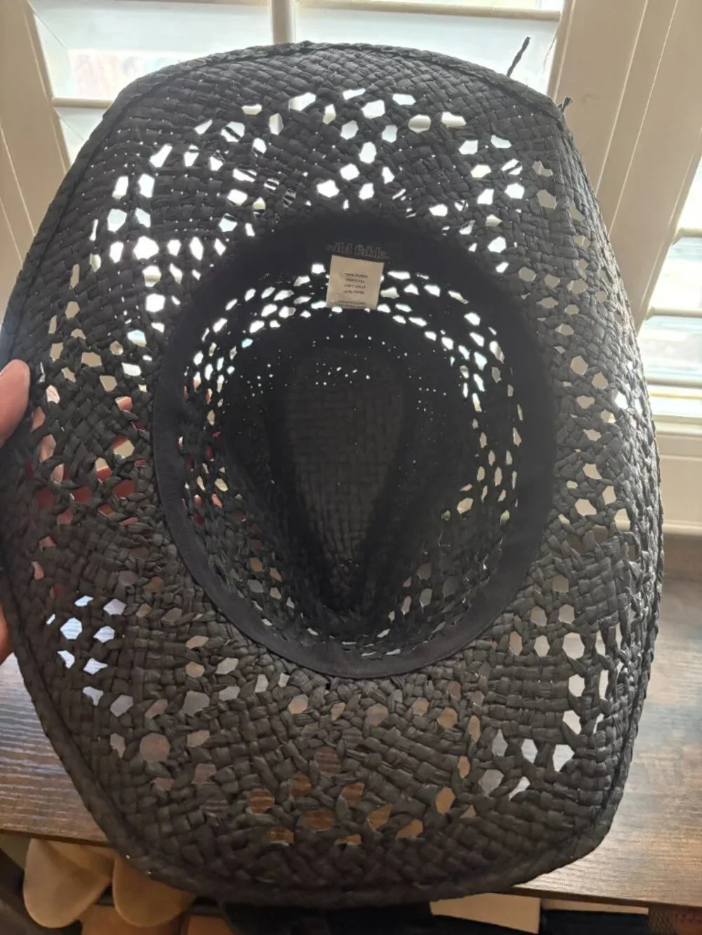 🛍️ Wild Fable Black Open Weave Paper Straw Cowboy Western Hat